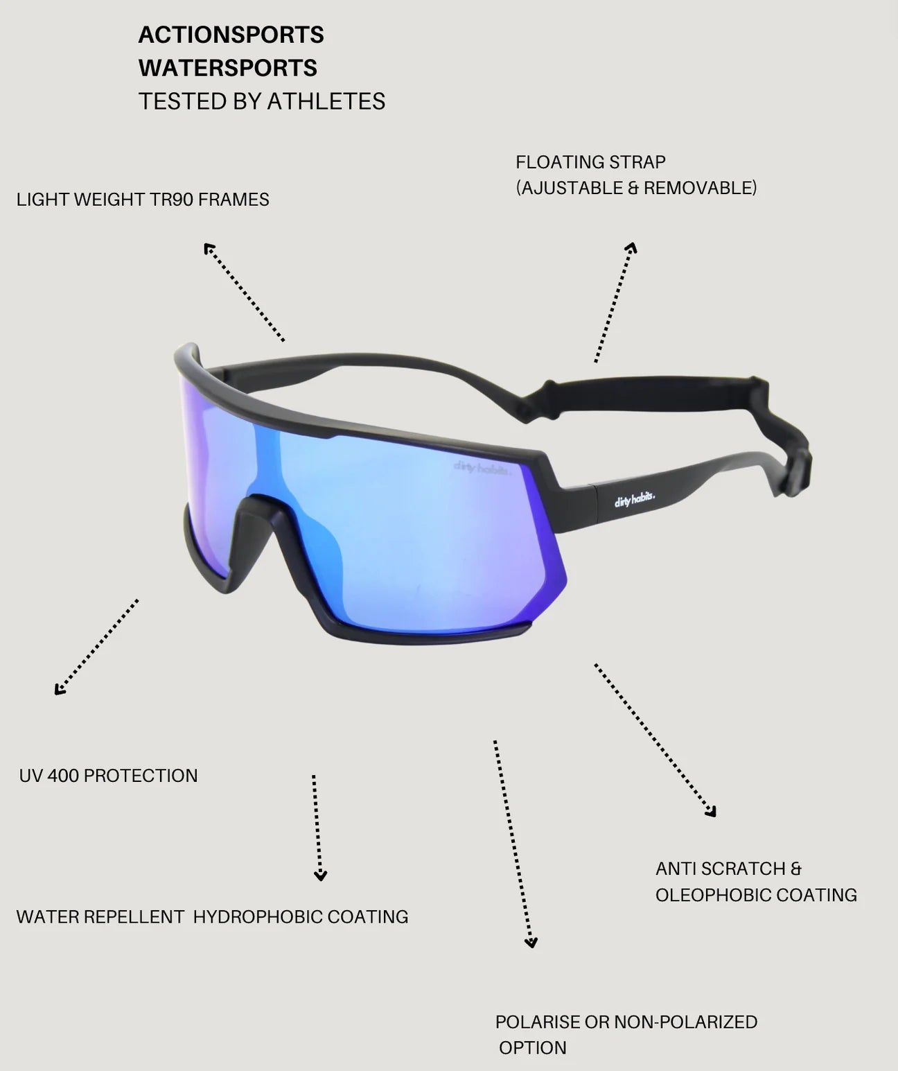 Dirty Habits Water & Action Sports Sunglasses